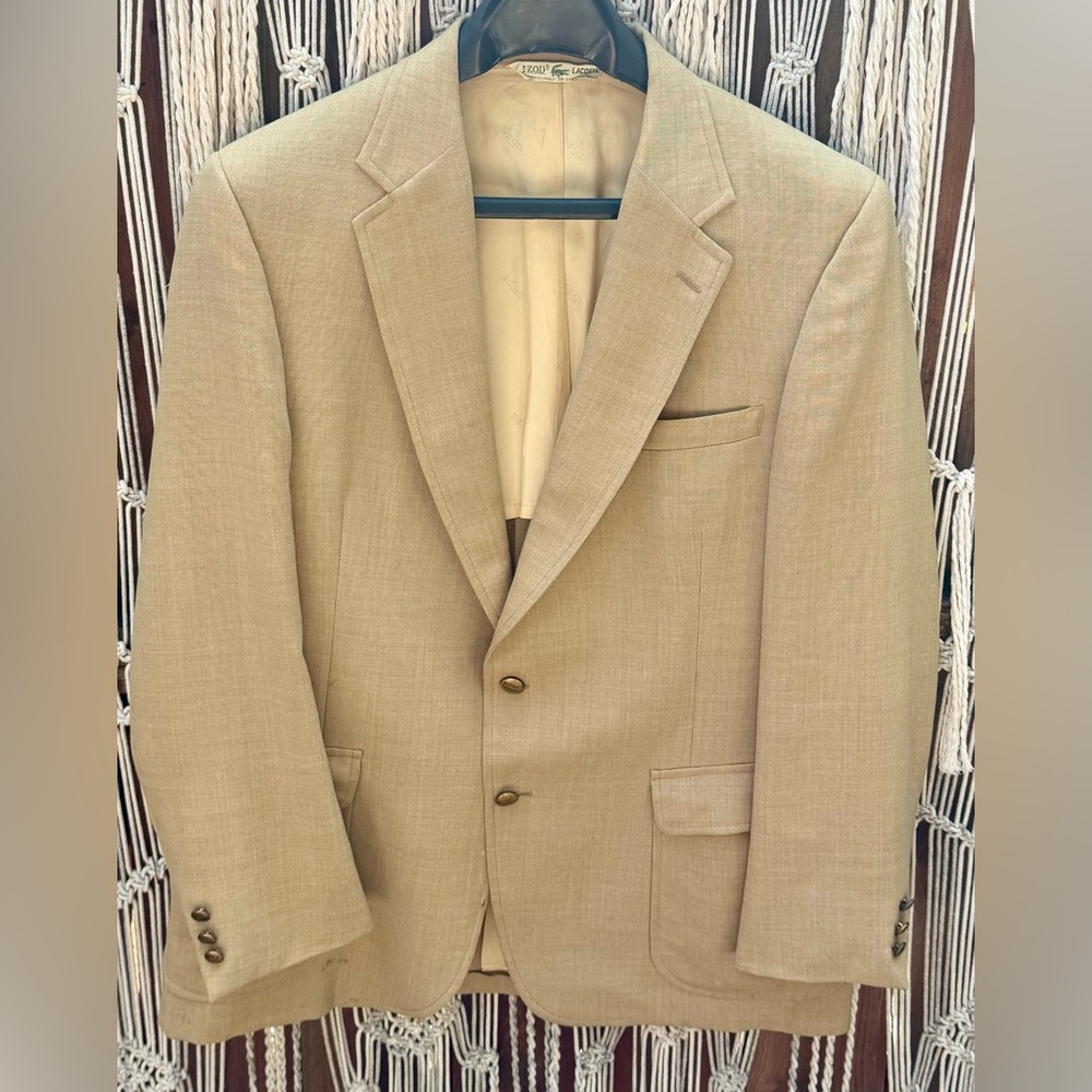 Vintage Lacoste Izod Beige Men's Blazer. Size XL ?